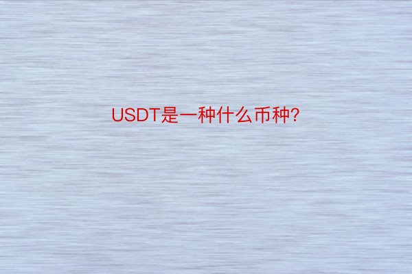 USDT是一种什么币种？